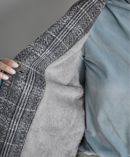 THE YOn（ザヨン）の「ストールセットウールライクチェックコート