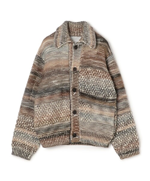 TOMORROWLAND （トゥモローランド）の「TOMORROWLAND tricot ウール アクリル ニットブルゾン（ニット/セーター・メンズ・ブラウン系その他/ブルー系その他2・S/M）」の2枚目の写真