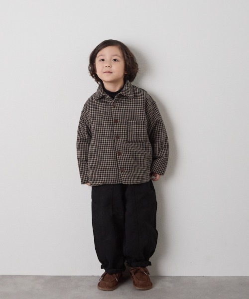 riziere(リジェール)の「チェック柄中綿ジャケット(その他アウター・キッズ・ブラック・90/100/110/120/130/140/150)」の3枚目の写真