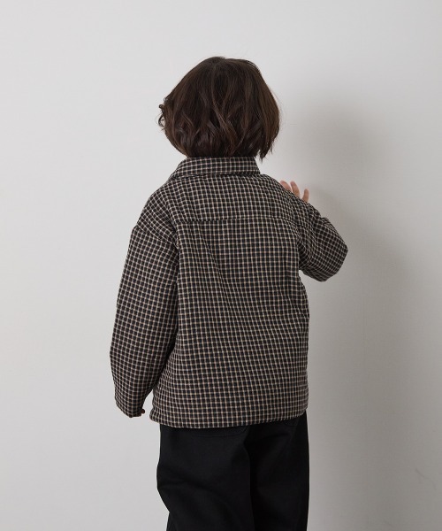 riziere(リジェール)の「チェック柄中綿ジャケット(その他アウター・キッズ・ブラック・90/100/110/120/130/140/150)」の8枚目の写真