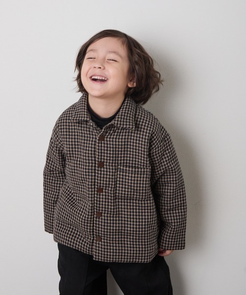 riziere(リジェール)の「チェック柄中綿ジャケット(その他アウター・キッズ・ブラック・90/100/110/120/130/140/150)」の9枚目の写真