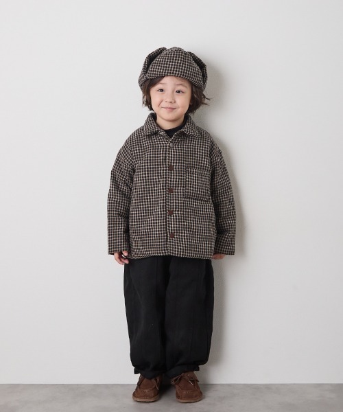 riziere(リジェール)の「チェック柄中綿ジャケット(その他アウター・キッズ・ブラック・90/100/110/120/130/140/150)」の2枚目の写真