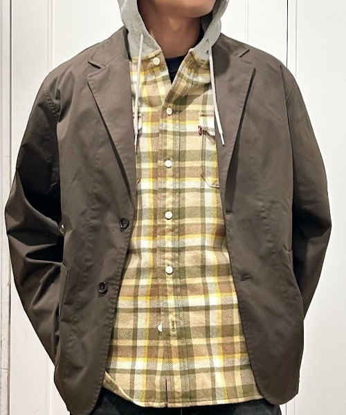 Right-on（ライトオン）の「【Refurbish】ワークルーズ テーラードジャケット(イージーケア/しわになりにくい/軽量/通気性/ポリエステルカルゼ/オンオフ兼用/セットアップ対応)（テーラードジャケット・メンズ・ブラック/ブラウン/カーキブラウン・M/XL/L）」の19枚目の写真