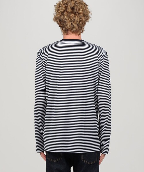 SUNSPEL（サンスペル）の「SUNSPEL MTSH0003ES コットンストライプ ロングスリーブ Tシャツ（Tシャツ/カットソー・メンズ・ブルー系その他・L/M/S）」の5枚目の写真