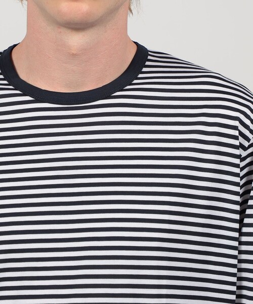 SUNSPEL（サンスペル）の「SUNSPEL MTSH0003ES コットンストライプ ロングスリーブ Tシャツ（Tシャツ/カットソー・メンズ・ブルー系その他・L/M/S）」の6枚目の写真