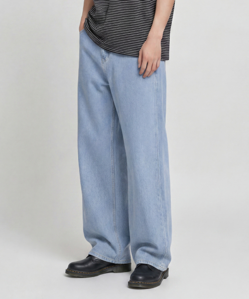 AGOD（エージーオーディー）の「ワイドデニムパンツ[ライトブルー]（デニムパンツ・レディース・その他・MEDIUM/LARGE/X-LARGE/X-SMALL/SMALL）」の19枚目の写真