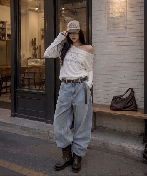 AGOD（エージーオーディー）の「ワイドデニムパンツ[ライトブルー]（デニムパンツ・レディース・その他・MEDIUM/LARGE/X-LARGE/X-SMALL/SMALL）」の7枚目の写真