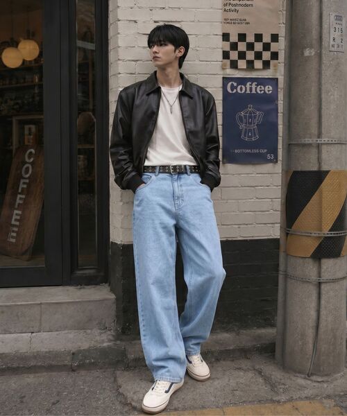 AGOD（エージーオーディー）の「ワイドデニムパンツ[ライトブルー]（デニムパンツ・レディース・その他・MEDIUM/LARGE/X-LARGE/X-SMALL/SMALL）」の8枚目の写真