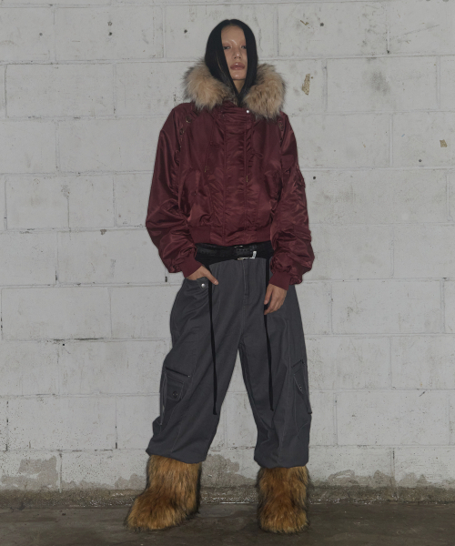 FANCY CLUB（ファンシークラブ）の「Eyelet Fur MA-1 (BURGUNDY) F25ZA003（MA-1・レディース・その他・ONE）」の7枚目の写真