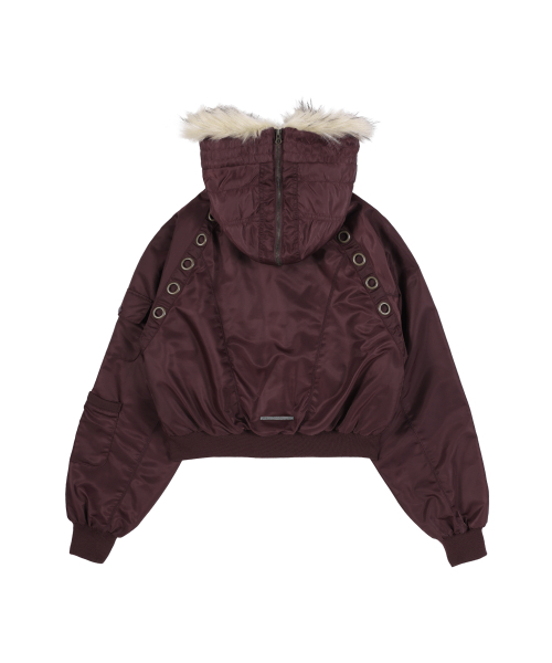 FANCY CLUB（ファンシークラブ）の「Eyelet Fur MA-1 (BURGUNDY) F25ZA003（MA-1・レディース・その他・ONE）」の9枚目の写真