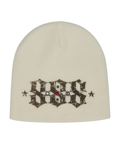 セール】888 Stud Beanie IVORY（ニットキャップ/ビーニー）｜HOODHOOD