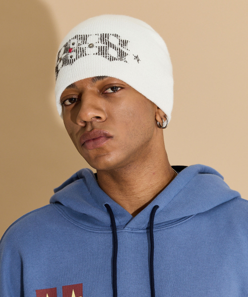 セール】888 Stud Beanie IVORY（ニットキャップ/ビーニー）｜HOODHOOD