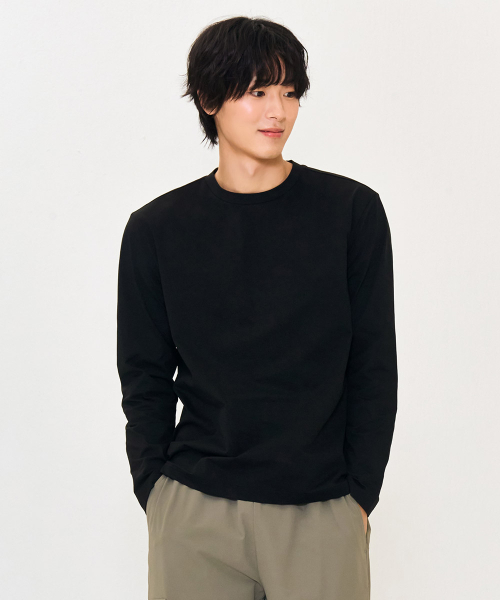CHASECULT(チェイスカルト)の「男性ソフト長袖Tシャツ-ブラック(Tシャツ/カットソー・メンズ・ブラック・100/110/95/105)」の1枚目の写真