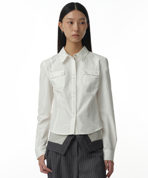 MILLO WOMEN（ミロウーマン）の「Work Snap Shirts [White]（シャツ/ブラウス）」