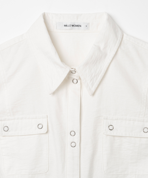 MILLO WOMEN（ミロウーマン）の「ワークスナップシャツ[ホワイト]（シャツ/ブラウス・レディース・その他・SMALL/MEDIUM）」の4枚目の写真