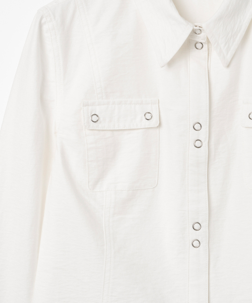 MILLO WOMEN（ミロウーマン）の「ワークスナップシャツ[ホワイト]（シャツ/ブラウス・レディース・その他・SMALL/MEDIUM）」の5枚目の写真