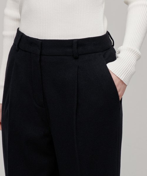 MUSINSA STANDARD WOMAN（ムシンサスタンダードウーマン）の「ウィメンズウールフランネルルーズテーパードスラックス[ブラック]（スラックス・レディース・その他・32/30/29/31/24/25/26/27/28）」の4枚目の写真