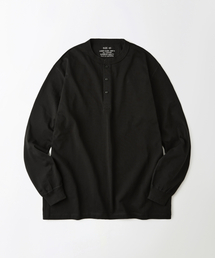 HENLEY NECK LONG SLEEVE TEE_BLACK