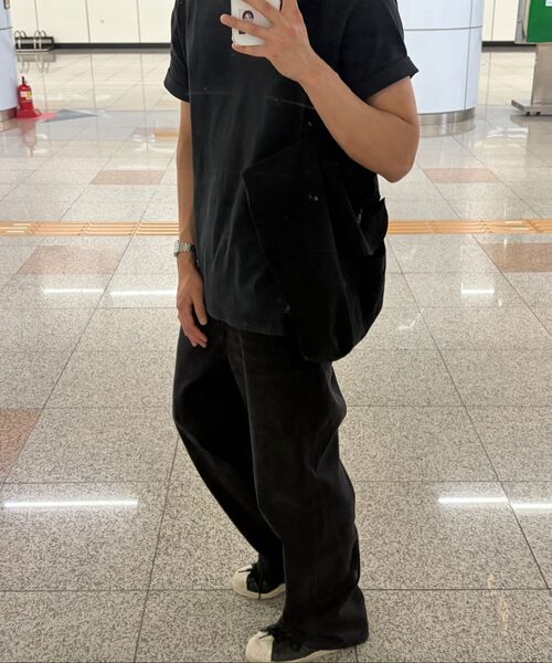 MUSINSA STANDARD（ムシンサスタンダード）の「[クールタンダード] ワイドデニムパンツ [ウォッシュドブラック]（デニムパンツ・メンズ・その他・40/38/42/36/34/32/30/31/33/26/27/28/29）」の16枚目の写真