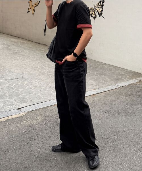 MUSINSA STANDARD（ムシンサスタンダード）の「[クールタンダード] ワイドデニムパンツ [ウォッシュドブラック]（デニムパンツ・メンズ・その他・40/38/42/36/34/32/30/31/33/26/27/28/29）」の19枚目の写真