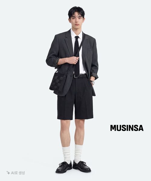 MUSINSA STANDARD（ムシンサスタンダード）の「[クールタンダード] ヒドゥンバンディングハーフスラックス [ブラック]（スラックス・メンズ・その他・40/38/42/36/34/32/30/31/33/26/27/28/29）」の3枚目の写真