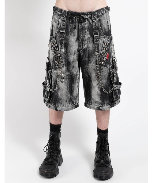 TRIPP nyc（トリップニューヨークシティ）の「【TRIPP nyc】LOCK UP DENIM PANT[JM7152M] / 【トリップ ニューヨーク 】ボンテージストラップタイダイウォッシュワイドデニムパンツ（デニムパンツ・メンズ・ブラック・XS/XXS）」の5枚目の写真