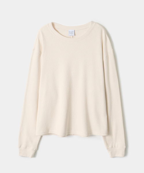 TRIP LE SENS(トリップ ル センス)の「カバーステッチクロップワッフルスウェット_クリームアイボリー(Tシャツ/カットソー・メンズ・その他・MEDIUM/LARGE)」の4枚目の写真