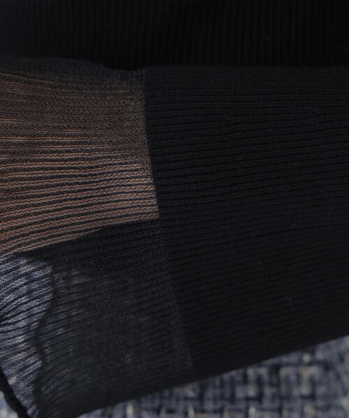 NATURAL BEAUTY BASIC（ナチュラルビューティーベーシック）の「◇シアーフレアカフスリブニット（ニット/セーター・レディース・ピンク/ライトグリーン/オフホワイト/ブラック・FREE）」の11枚目の写真