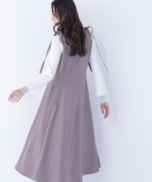 NATURAL BEAUTY BASIC(ナチュラルビューティーベーシック)の「◇シアーフレアカフスリブニット(ニット/セーター・レディース・ピンク/ライトグリーン/オフホワイト/ブラック・FREE)」の9枚目の写真