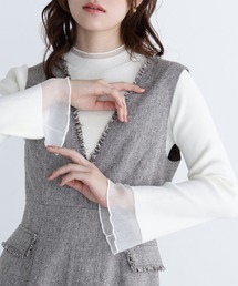 NATURAL BEAUTY BASIC（ナチュラルビューティーベーシック）の「◇シアーフレアカフスリブニット（ニット/セーター）」