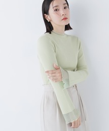 NATURAL BEAUTY BASIC（ナチュラルビューティーベーシック）の「◇シアーフレアカフスリブニット（ニット/セーター）」