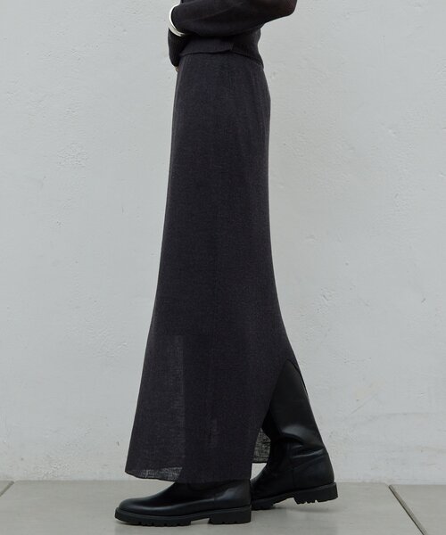 GALLARDAGALANTE（ガリャルダガランテ）の「【HERITANOVUM】【セットアップ対応】シアーリブニットスカート（スカート・レディース・チャコールグレー/レモンイエロー・FREE）」の7枚目の写真