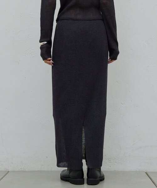 GALLARDAGALANTE（ガリャルダガランテ）の「【HERITANOVUM】【セットアップ対応】シアーリブニットスカート（スカート・レディース・チャコールグレー/レモンイエロー・FREE）」の6枚目の写真