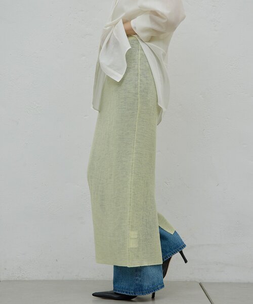 GALLARDAGALANTE（ガリャルダガランテ）の「【HERITANOVUM】【セットアップ対応】シアーリブニットスカート（スカート・レディース・チャコールグレー/レモンイエロー・FREE）」の17枚目の写真