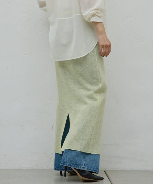 GALLARDAGALANTE（ガリャルダガランテ）の「【HERITANOVUM】【セットアップ対応】シアーリブニットスカート（スカート・レディース・チャコールグレー/レモンイエロー・FREE）」の16枚目の写真