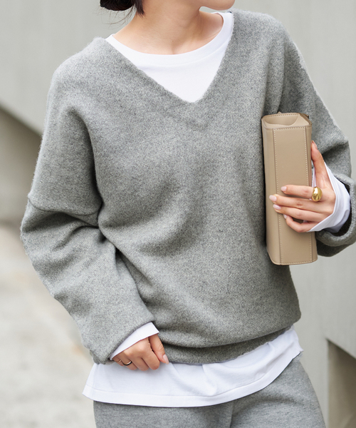 plage(プラージュ)の「supima high wet long Tシャツ(Tシャツ/カットソー・レディース・チャコールグレー/ホワイト・FREE)」の2枚目の写真