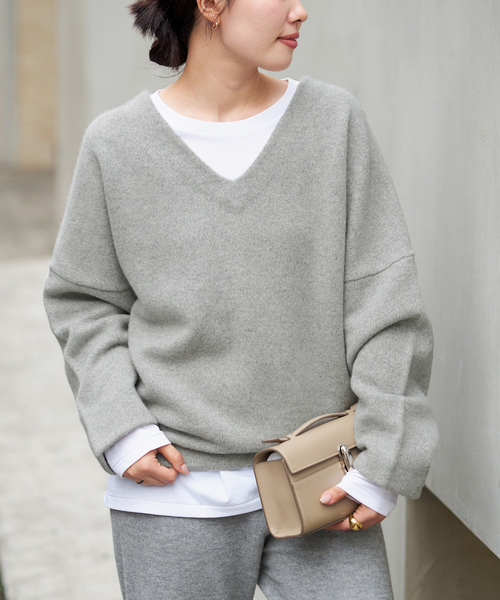 plage(プラージュ)の「supima high wet long Tシャツ(Tシャツ/カットソー・レディース・チャコールグレー/ホワイト・FREE)」の6枚目の写真