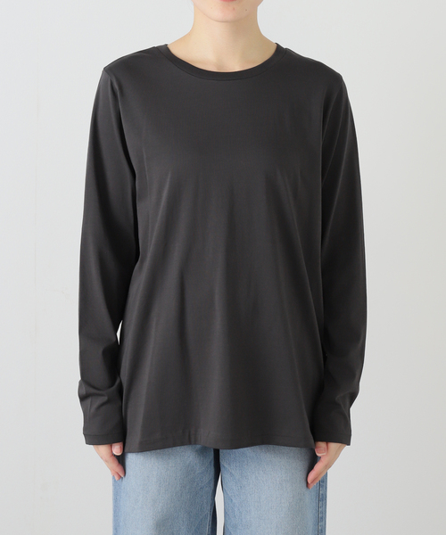 plage(プラージュ)の「supima high wet long Tシャツ(Tシャツ/カットソー・レディース・チャコールグレー/ホワイト・FREE)」の9枚目の写真