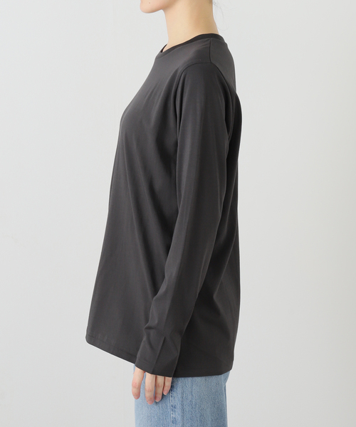 plage(プラージュ)の「supima high wet long Tシャツ(Tシャツ/カットソー・レディース・チャコールグレー/ホワイト・FREE)」の10枚目の写真