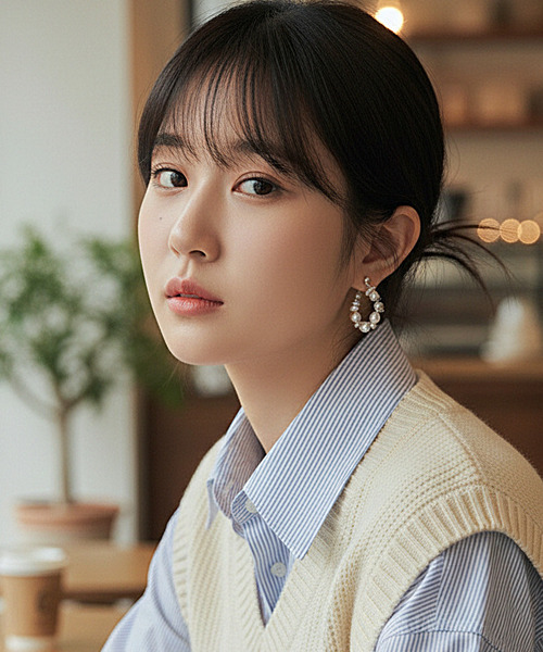 Burner(バーナー)の「【Sonu jewelry(ソヌジュエリー)】メタル×パール調フープピアス oku-pier20-8【RBTS】(ピアス(両耳用)・レディース・シルバー・FREE)」の3枚目の写真