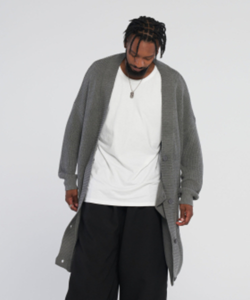 TNR Retro Long Cardigan — dirty gray