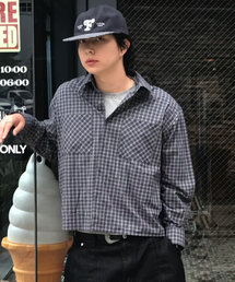 LEIRE（ルアール）の「エッセンシャルクロップチェックシャツ[ネイビー]（シャツ/ブラウス）」