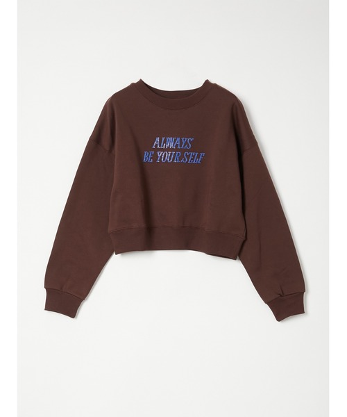 Muscat（マスカット）の「ビーズロゴ刺繍ショートプルオーバー（スウェット・レディース・サンドベージュ/ダークブラウン/ブラック・F）」の16枚目の写真