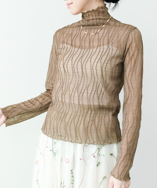 DOLLUPOOPS（ドールアップウップス）の「シアータートルプルオーバー（Tシャツ/カットソー・レディース・オフホワイト/カーキ/ブラック・FREE）」の3枚目の写真