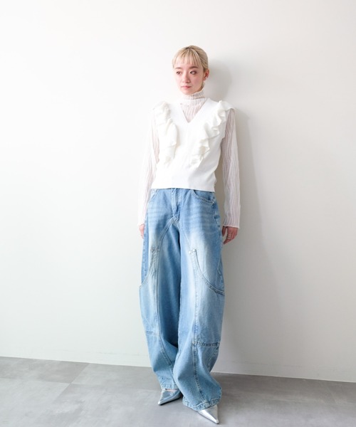 DOLLUPOOPS（ドールアップウップス）の「シアータートルプルオーバー（Tシャツ/カットソー・レディース・オフホワイト/カーキ/ブラック・FREE）」の4枚目の写真