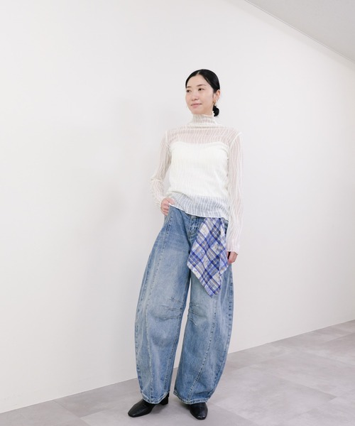 DOLLUPOOPS（ドールアップウップス）の「シアータートルプルオーバー（Tシャツ/カットソー・レディース・オフホワイト/カーキ/ブラック・FREE）」の6枚目の写真