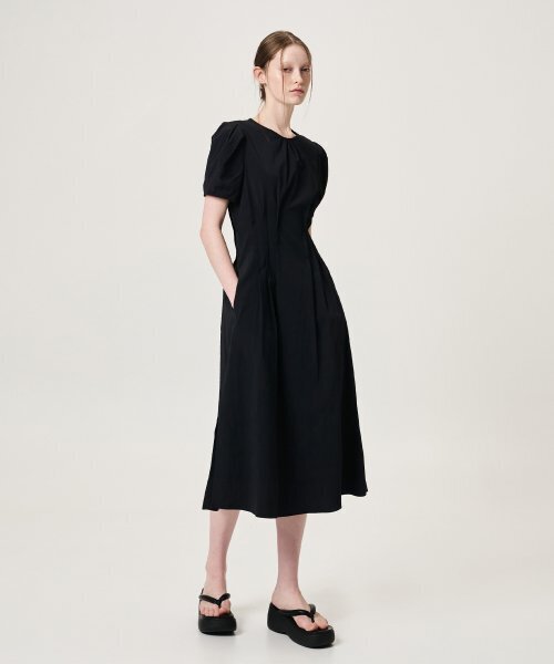 ETMON(エトモン)の「Waist Pintuck Dress, Black(ワンピース・レディース・その他・MEDIUM/SMALL)」の5枚目の写真