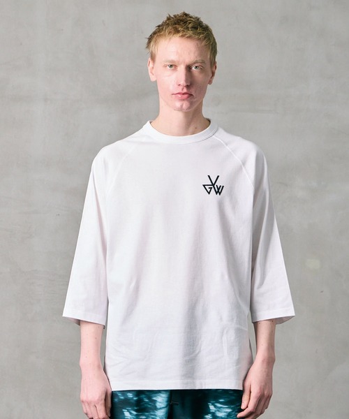 VIRGOwearworks(ヴァルゴウェアワークス)の「3/4 SLEEVE APPLIQUE TEE(Tシャツ/カットソー・メンズ・ホワイト/ブラック・2/3/4)」の1枚目の写真