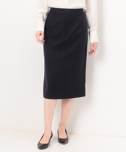 COMME CA（コムサ）の「〔 Sサイズ 〕 【セットアップ対応】ウールストライプ スカート（セットアップ・レディース・グレー/ネイビー・5号/3号）」の2枚目の写真