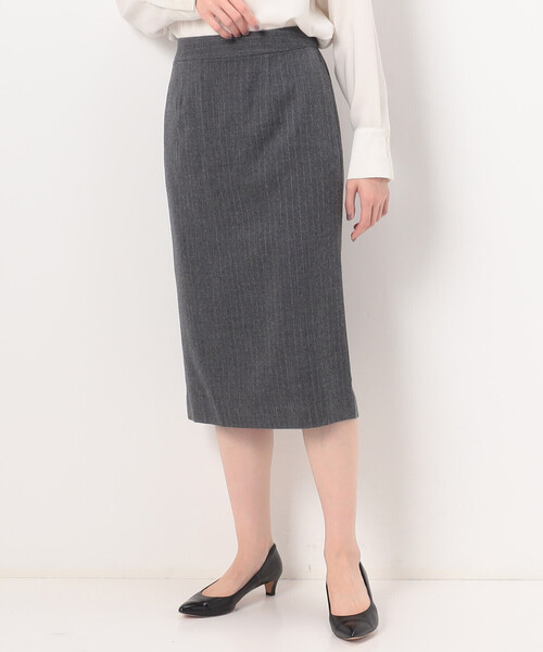 COMME CA（コムサ）の「〔 Sサイズ 〕 【セットアップ対応】ウールストライプ スカート（セットアップ・レディース・グレー/ネイビー・5号/3号）」の5枚目の写真